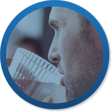 circle-drinking-water man drinking water