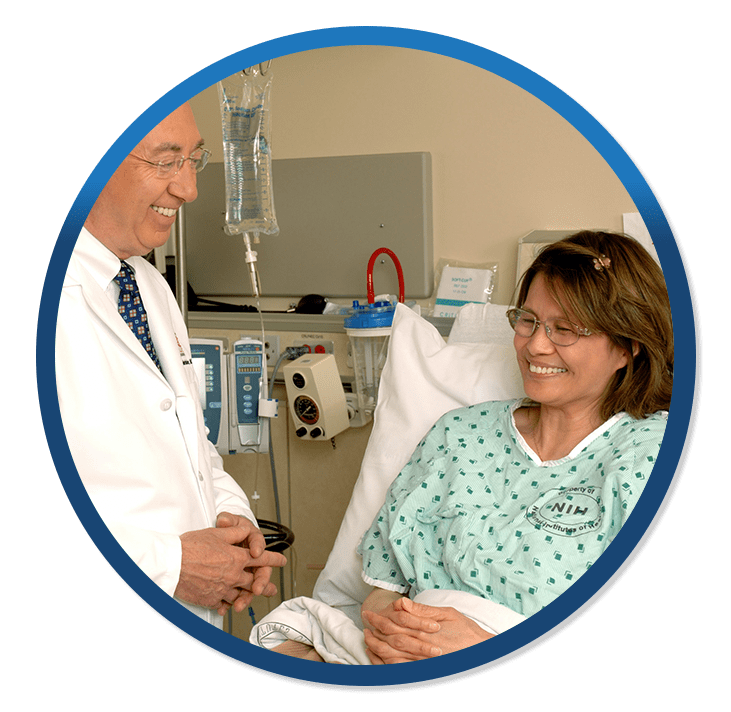 doctor working with patient Circle Water Dispenser